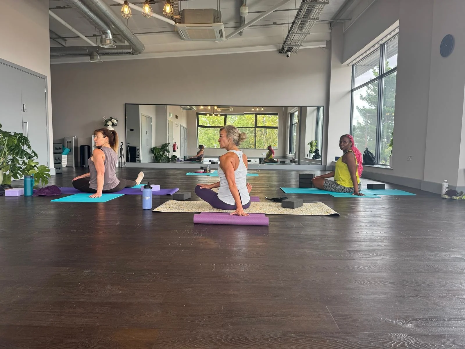 A group yoga class at Stoke by Nayland