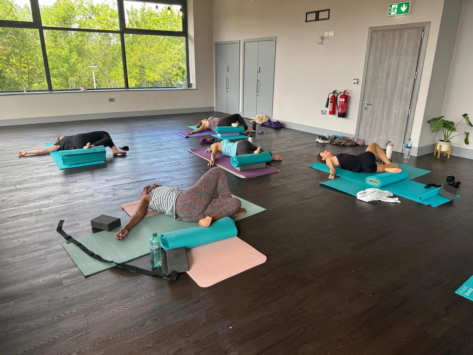 Students practising yoga at Stoke by Nayland